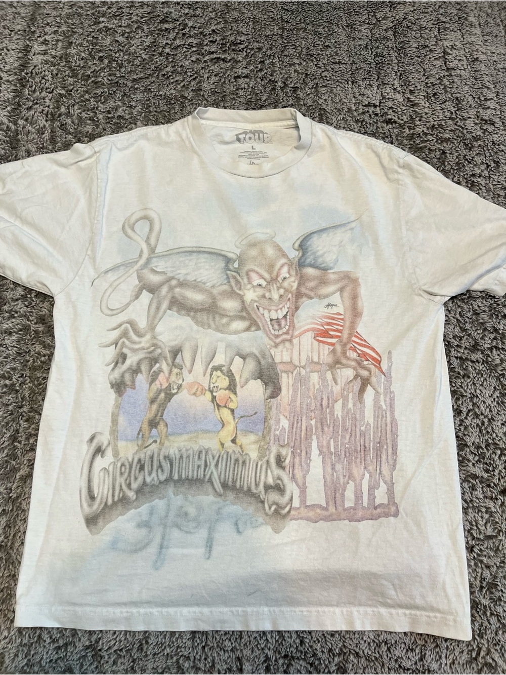 Travis Scott White 'Circus Maximus' Graphic Short-Sleeve Tee